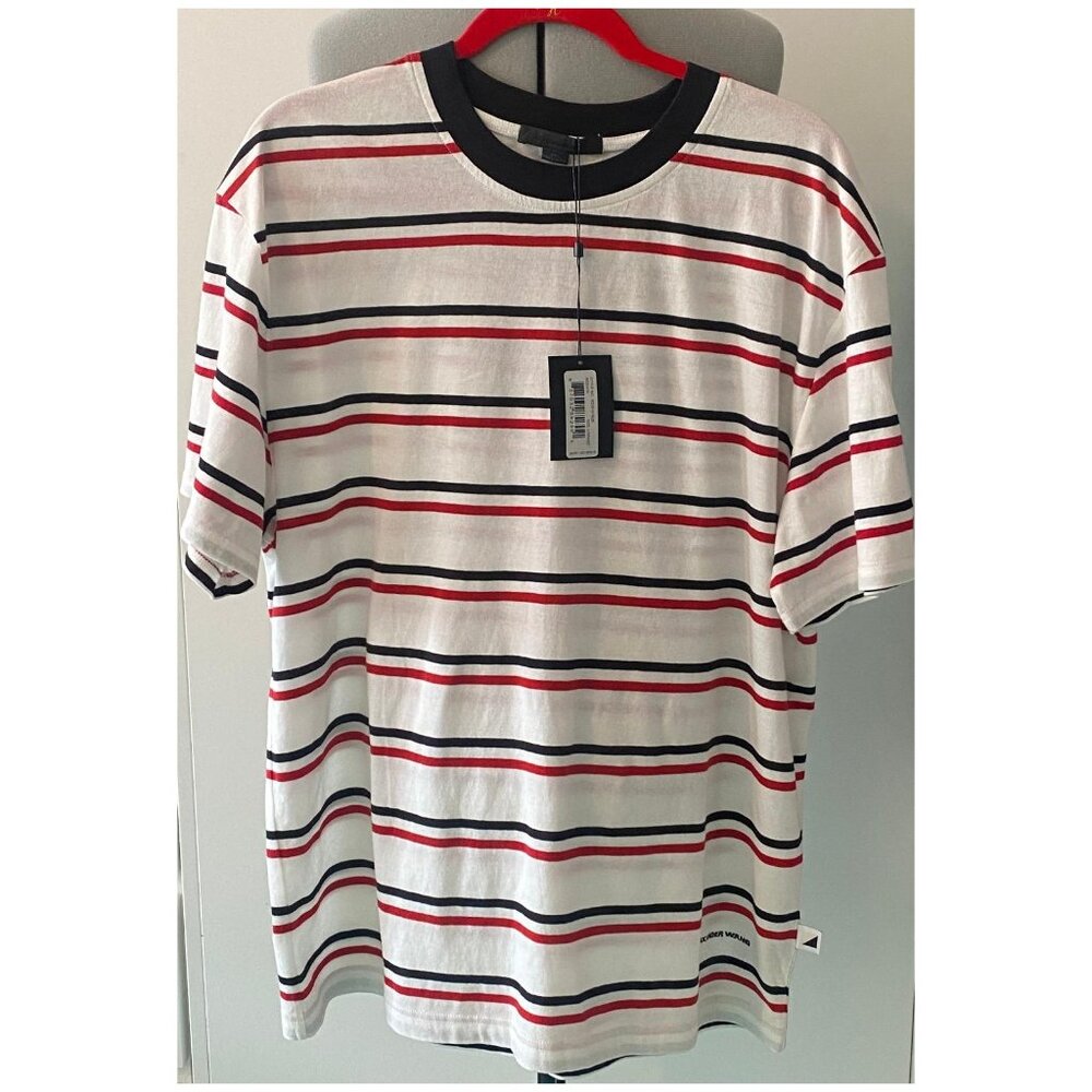 ALEXANDER WANG Men's Cotton Striped Short Sleeve Tee: SZ Large NWT